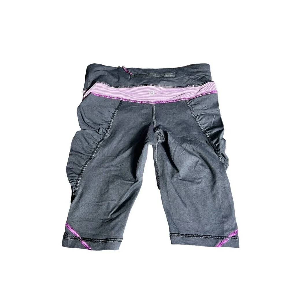 Lululemon Biker Shorts 11” Black Purple 4